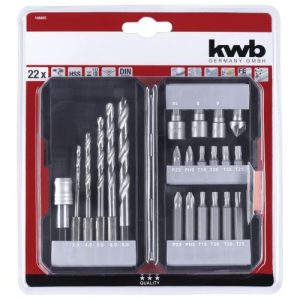 JUEGO DE 22 BROCAS Y PUNTAS SURTIDAS