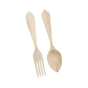 LOTE CUCHARA+TENEDOR MADERA 22CMS.