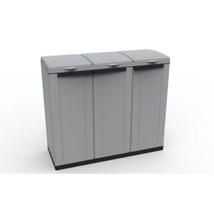 ARMARIO ECOLINE RECICLAJE 3 COMPARTIMENTOS GRIS