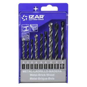 JUEGO BROCAS PARED METAL MADERA 5-6-8MM 9 UNID